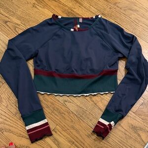 Free People Movement Colorblock Top With Keyhole Back